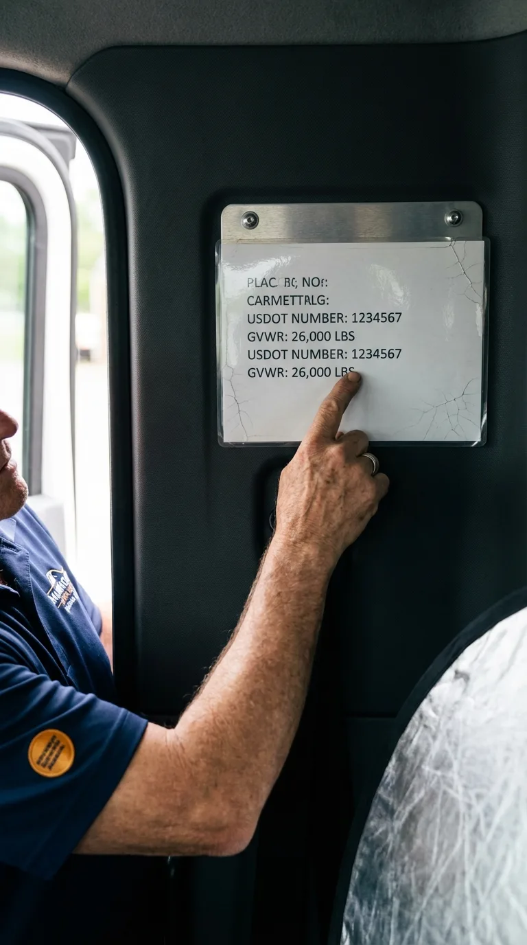 USDOT licensing placard verification in San Juan Bautista